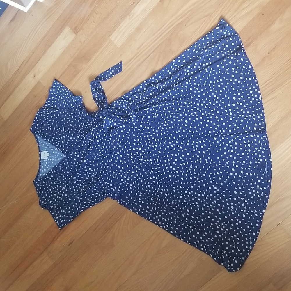 Kaleigh Blue Dress with Polka Dots - Size Medium